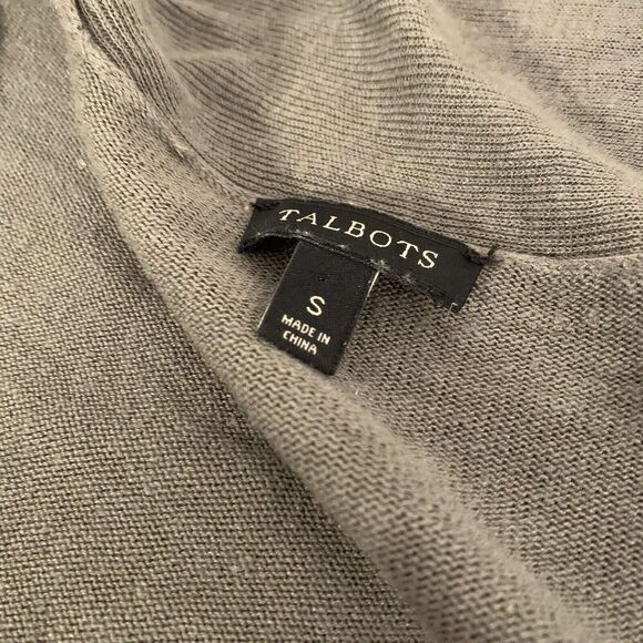 Talbots Olive Green Linen Viscose Blend Open Front Cardigan Size Small - Picture 6 of 6